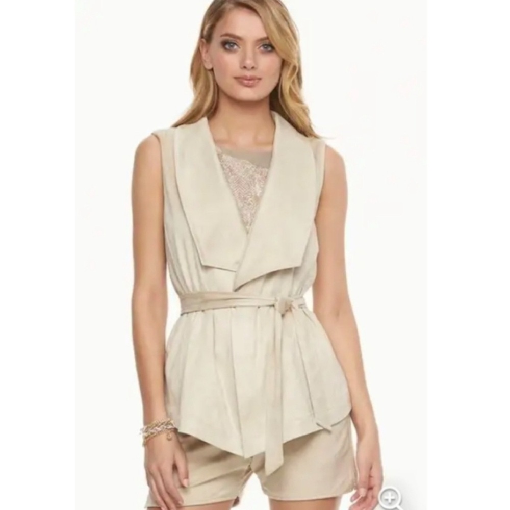 Juicy Couture light tan faux suede tied vest